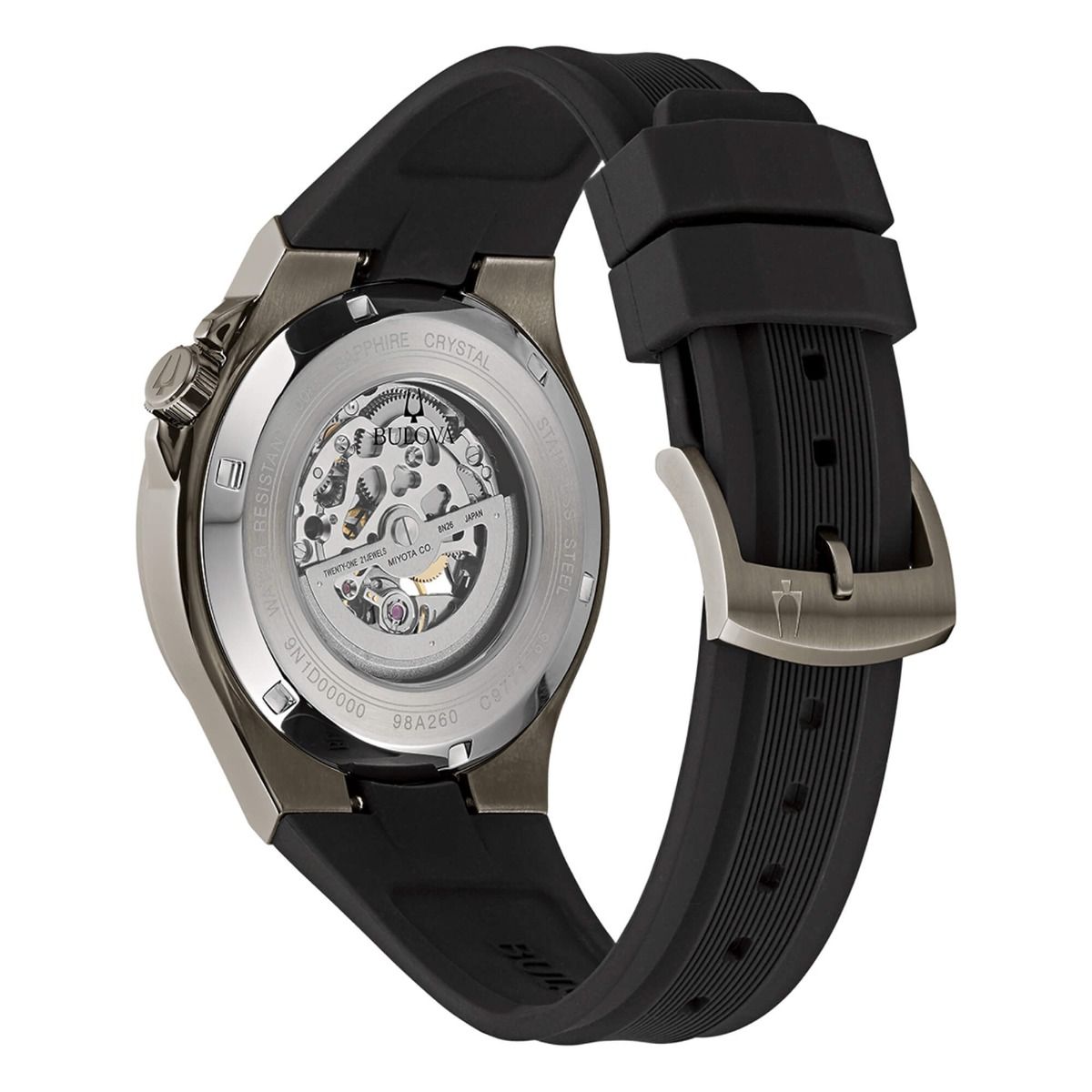 Iori Gioielli | Gioielleria Roma vendita online gioielli ed orologi  Orologio Uomo Bulova Maquina 98A260 Automatico Movimento a Vista Caucciù