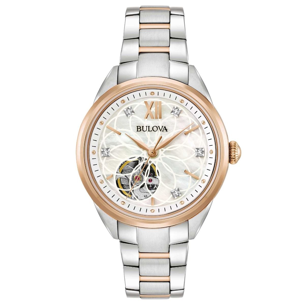 Iori Gioielli | Gioielleria Roma vendita online gioielli ed orologi Bulova  98P170 Lady Sutton Automatico Orologio Donna Bicolore Bracciale Acciaio  Quadrante Madreperla