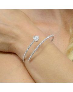 Bracciale Semirigido con cuore Salvini in oro bianco e diamanti MINIMAL POP 20084340