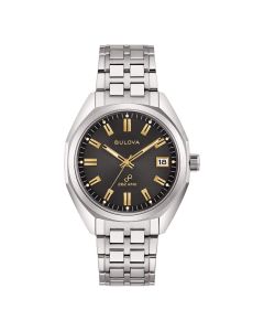 Bulova Jet Star 96B415 Solotempo Quarzo 262 Khz Bracciale Acciaio Quadrante Nero Indici Oro Water Resistant