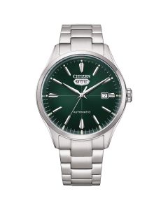 Orologio Citizen NH8391-51X Meccanico Automatico C7 Quadrante Verde Bracciale Acciaio Day-Date