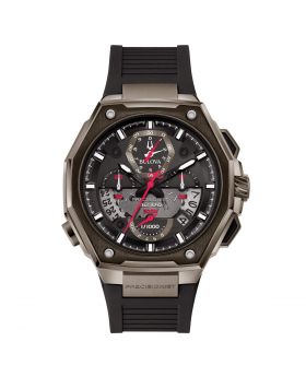 Precisionist X Bulova 262Khz 98B358 Chrono Uomo Cinturino Caucciù Acciaio Nero